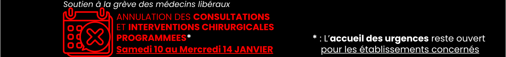 Bannière commune grève des libéraux